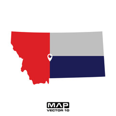 Fototapeta premium montana map vector elements, montana map vector illustration, montana map vector template