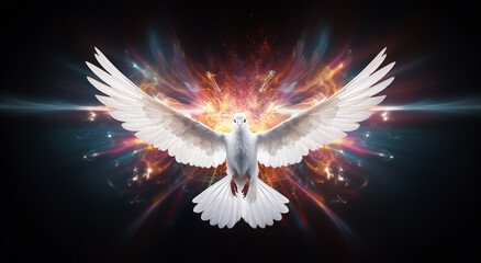 A pomba da paz, símbolo de harmonia e tranquilidade, irradia uma energia vibracional elevada, trazendo serenidade e esperança a todos ao seu redor.