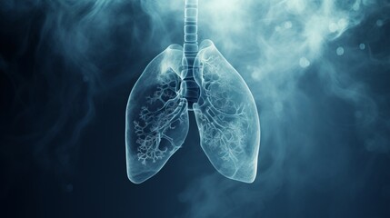 male lung cancer mri illustration - obrazy, fototapety, plakaty