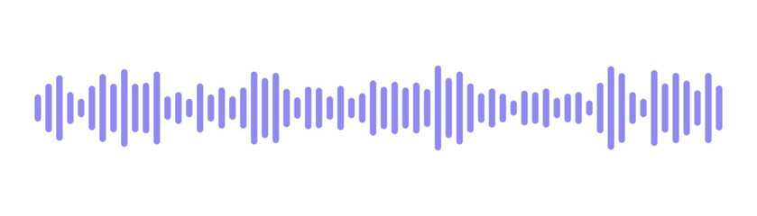 Record music player. Mobile talk track. Message sound wave. Social network speech audio. Podcast soundwave line of voice. Equalizer icon with spectrum noise and pause button. Vector illustration.