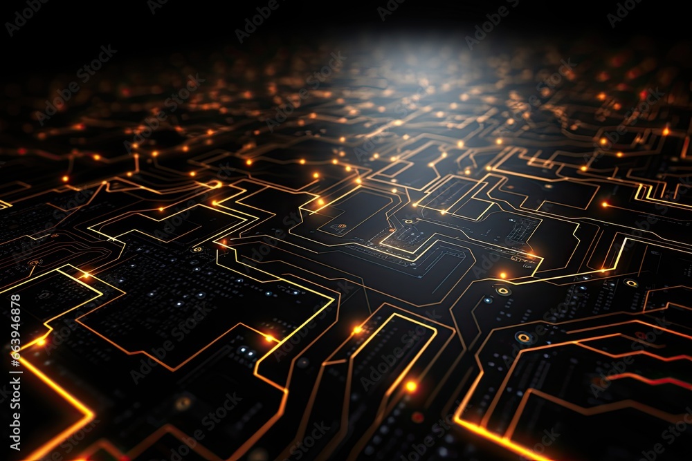 Canvas Prints futuristic circuit board background. 3d rendering toned image, futuristic technology wallpaper with 