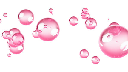 Soap pink bubble isolated on white background, AI Generated