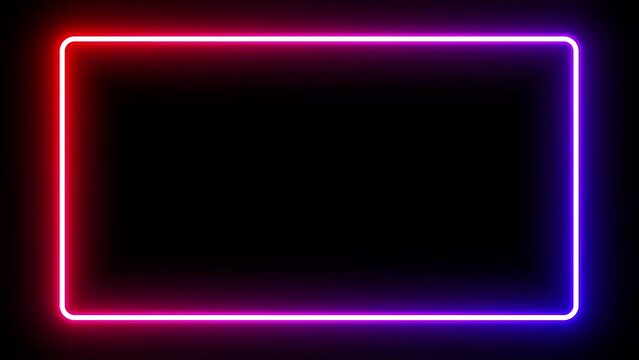 Square Shape Glowing Neon Lines animation video gaming BG