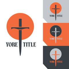 Obraz premium logo with sword