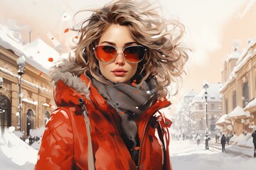 portrait of a woman in winter