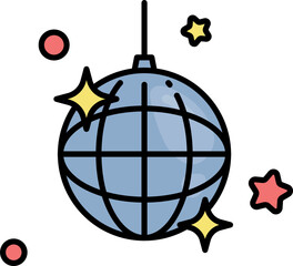 Disco ball line icon