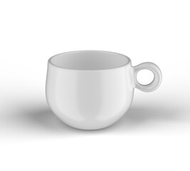 Glossy Cup Transparent background 3d rendering