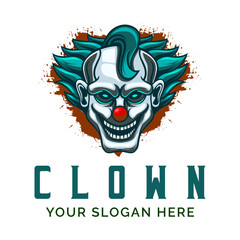 Clown Logo Design Vector Mascot template