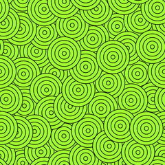 Fototapeta premium Bull eye outline seamless pattern. Ornament of chaotic concentric circles
