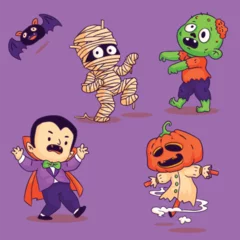 Fotobehang hand drawn characters halloween season design vector illustration © Pikisuperstar