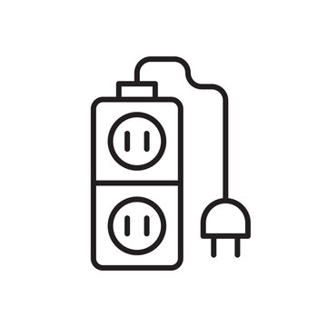 Extension cord icon. Extension cord flat sign design. Extension cord symbol vector pictogram. UX UI icon