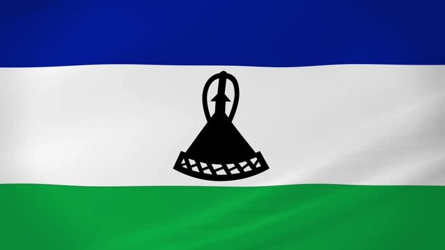 Lesotho Waving Flag Realistic Animation Video