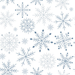 Fototapeta premium Snowflakes seamless pattern. Vector illustrations