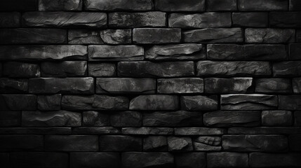 Texture of a black painted brick wall as a background or wallpaper 4k Ultra hd