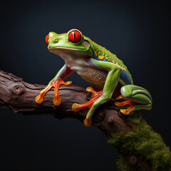 Naklejka premium tree frog with red eyes close up photo