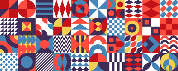 Modern geometric card. Memphis style design element. Minimalistic shape pattern.