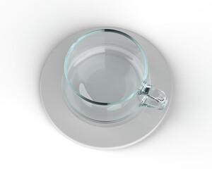 Glass Cup 3D Rendering Transparent Background