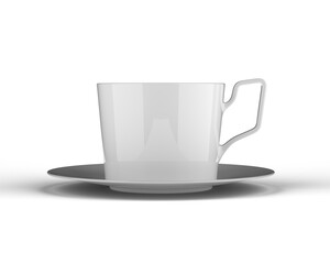 Glossy Cup Transparent background 3d rendering