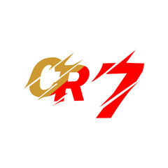 Vector graphic of abstract CR7 monogram logo letter. 7CR's logo vector. Initial CR7 monogram or vector is perfect for backgrounds, templates, branding, stickers, business card designs and t-shirts
