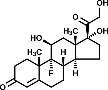 Fludrocortisone structural formula, vector illustration 