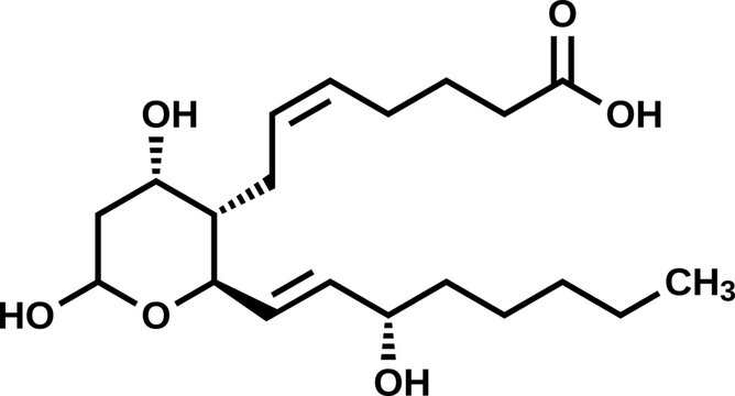 Thromboxane B2 structural formula, vector illustration 
