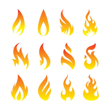 fire vector. Fire, bright fireball, hot fire and red hot campfire, campfire, campfire vector, red fire isolated vector illustration set.