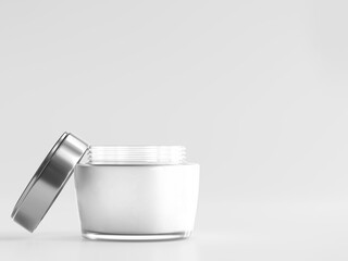 3D Illustration. Skin care cream jar isolated on white background.