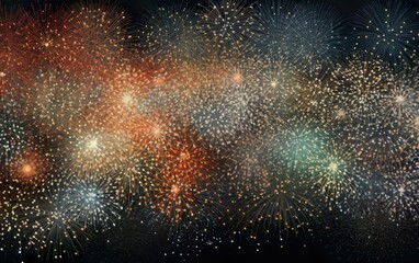 Fototapeta na wymiar Firework new year texture on the dark background. AI Generative