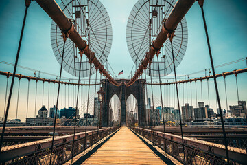 Brooklyn Bridge on a Sunny Afternoon, Photo Without People