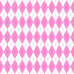 Seamless pattern with rhombuses in pink and white colors