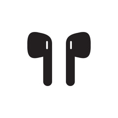 Earbuds icon. Headphones flat sign design. Earbuds symbol vector pictogram. UX UI icon. Earbuds sign