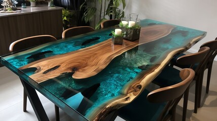 the world's coolest dining table, beautiful modern epoxy resin table