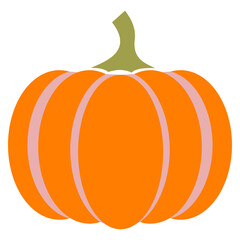 Transparent PNG of a Vector graphic of a large ripe pumpkin. Ready to be hollowed out and cut to make a Jack O Lantern