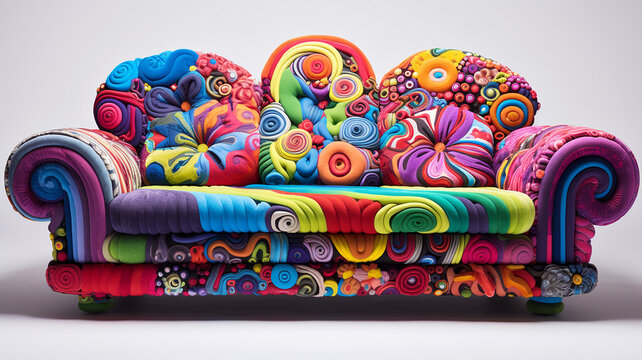 Futuristisches Flower Power Sofa 60er