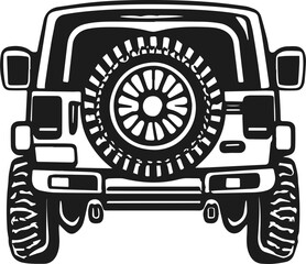 Back view jeep drawing svg vector