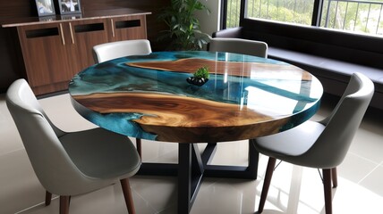 the world's coolest dining table, beautiful modern epoxy resin table