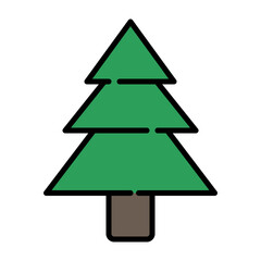 christmas pine tree vector icon