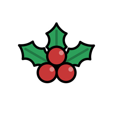 Christmas Berries vector icon