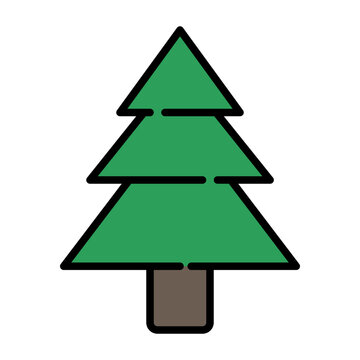 christmas pine tree vector icon