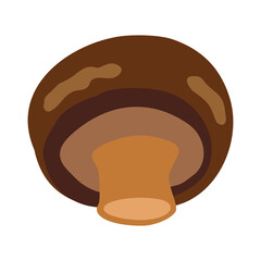 Cartoon cute flat mushroom vegetables