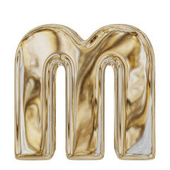 Letter M Gold Metallic