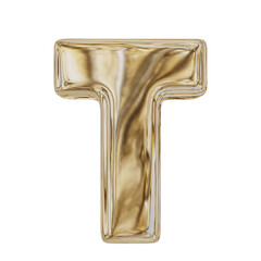Letter T Gold Metallic