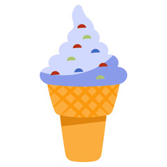 Ice cream cone icon, editable vector
