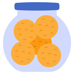 An editable design icon of cookies jar