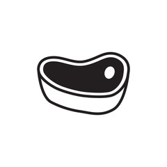 Meat vector icon. Steak flat sign design. Steak symbol pictogram. UX UI icon beef steak