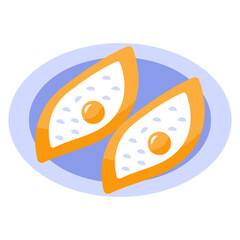 A mouth watering icon vector khachapuri 