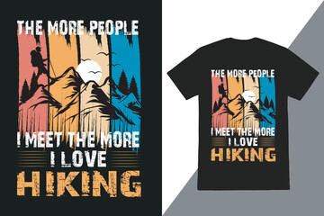 Hiking adventure wild nature vintage t-shirt design vector
