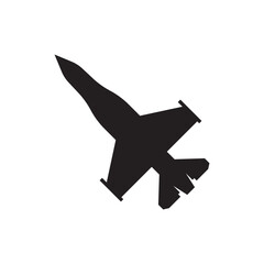 Military jet icon. Fighter aircraft flat sign design. Air force symbol pictogram. UX UI icon plane