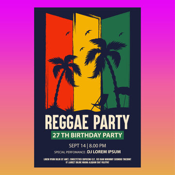 Reggae music festival poster flyer template