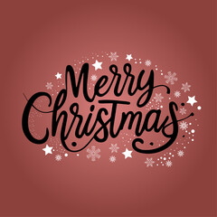 Merry Christmas lettering creative vector art